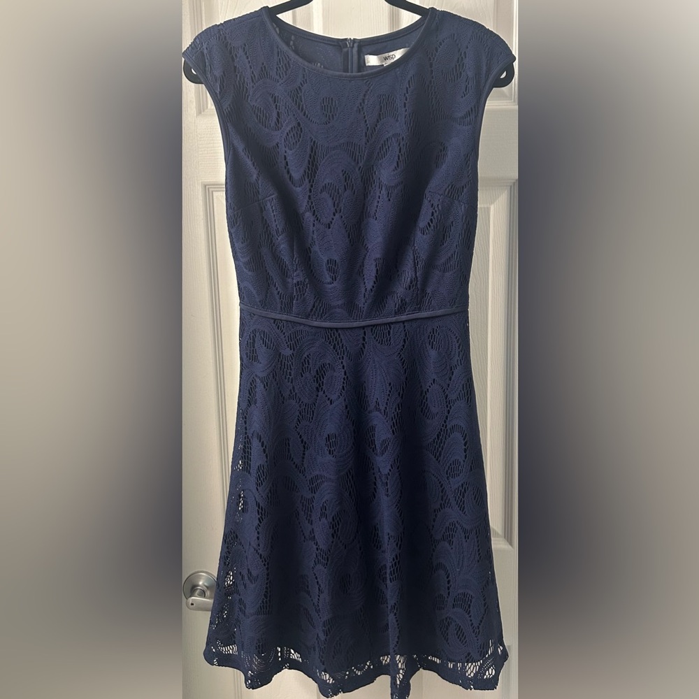 Wisp Deep Blue Lace Cap Dress, Size 6